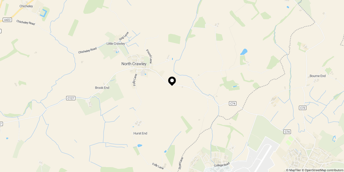 Approximate location of East End, North Crawley, Newport Pagnell, MK16 9HW