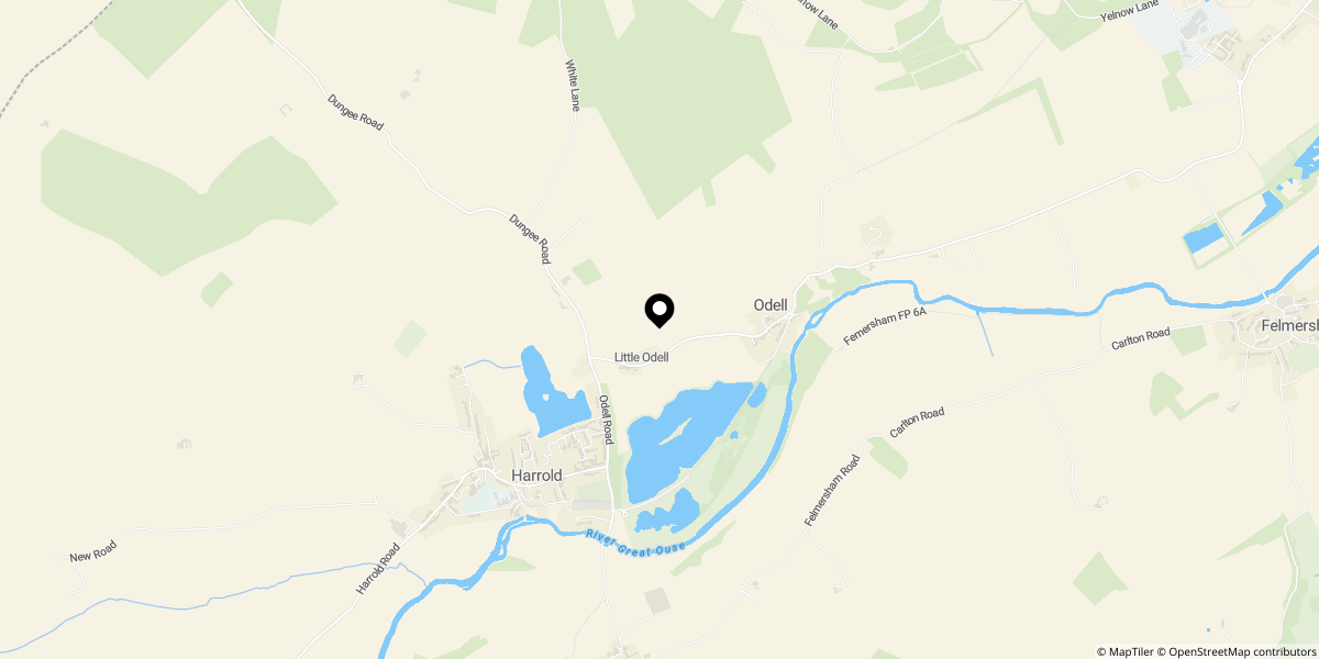 Approximate location of High Street, Odell, Bedford, MK43 7AR
