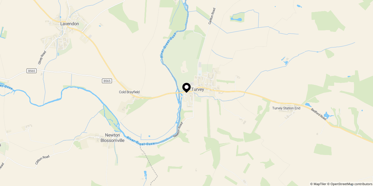 Approximate location of Newton Lane, Turvey, Bedford, MK43 8HA