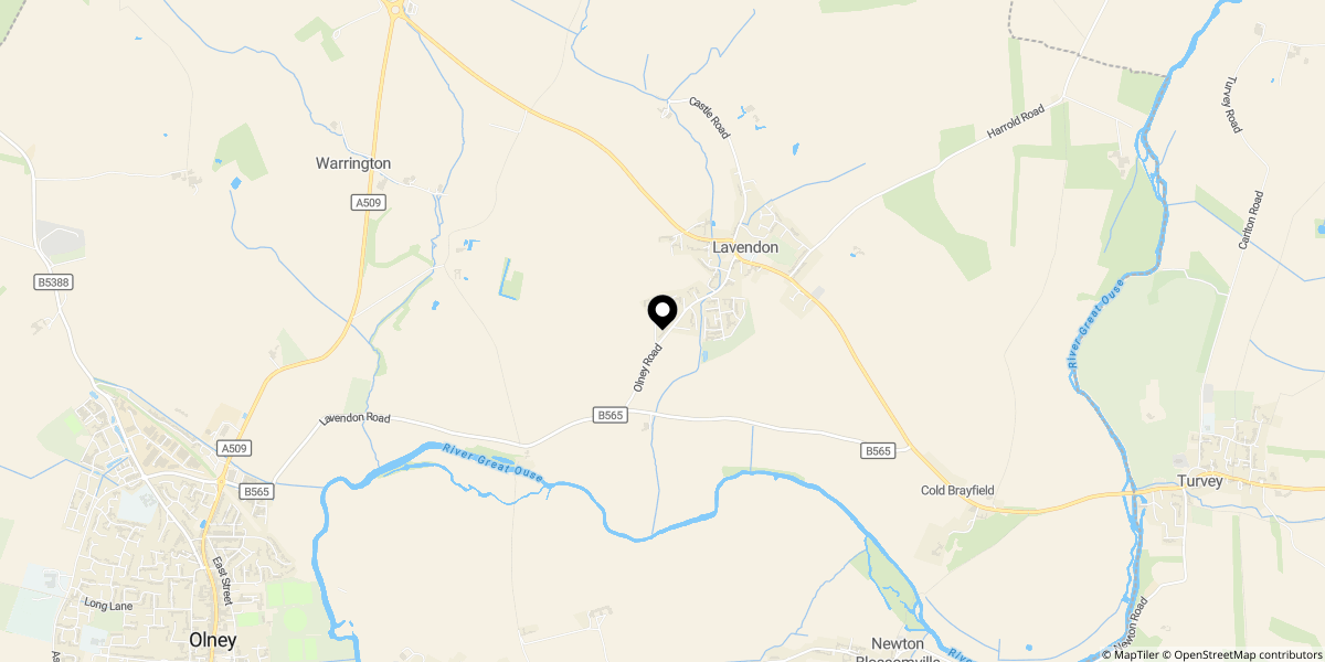 Approximate location of Langlands, Lavendon, Olney, Buckinghamshire, MK46 4EP