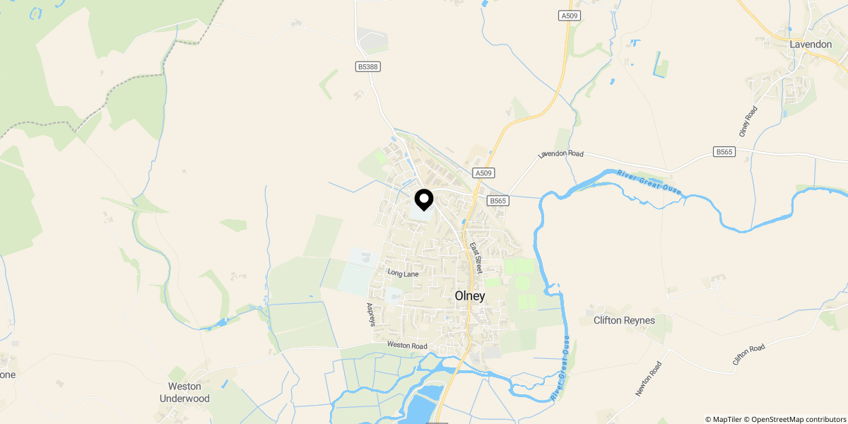 Approximate location of Foxhill, Olney, MK46 5DG